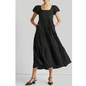 Reistor Organic Cotton Puff Sleeve Maxi Dress